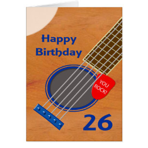 Jugador de guitarra con cumpleaños número 26
