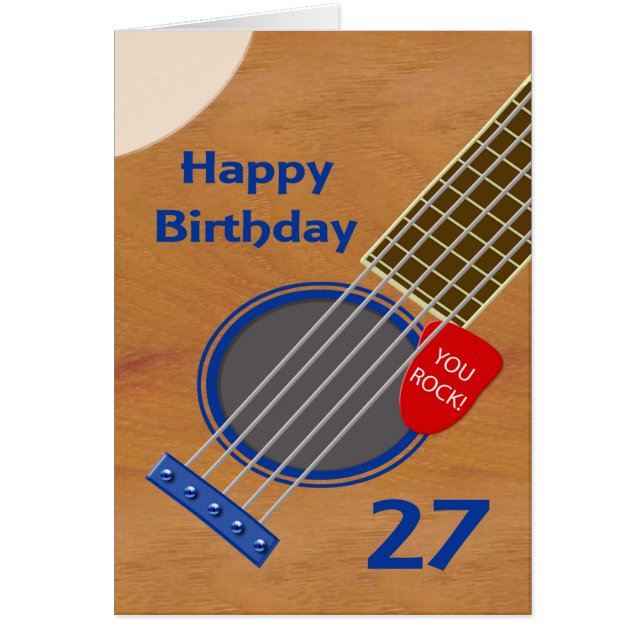 Jugador de guitarra con cumpleaños número 27 (Frente)