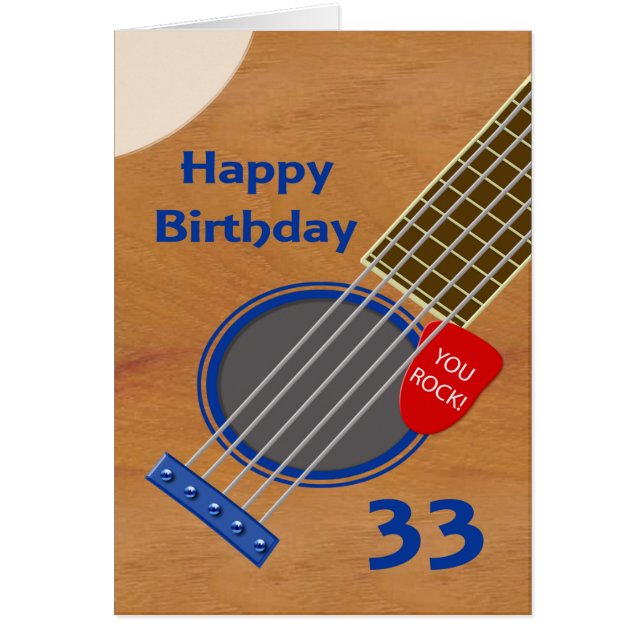 Jugador de guitarra con cumpleaños número 33 (Frente)