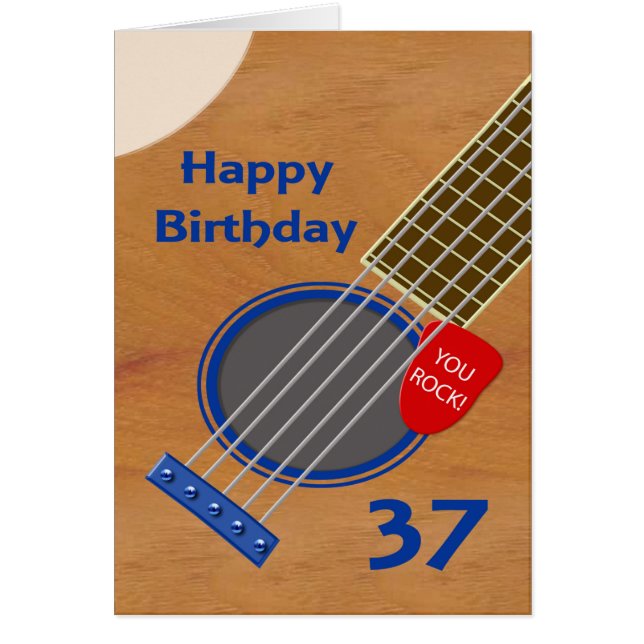 Jugador de guitarra con cumpleaños número 37 (Frente)