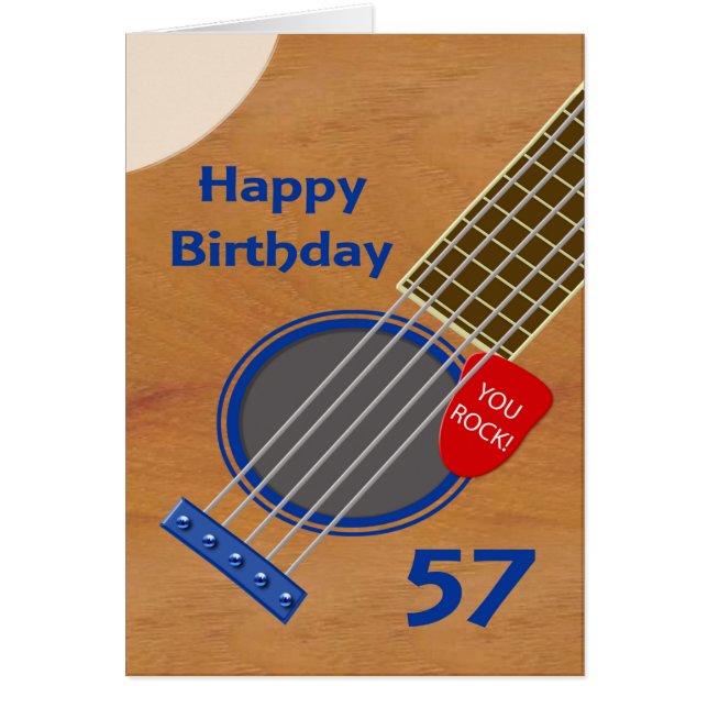 Jugador de guitarra con cumpleaños número 57 (Frente)