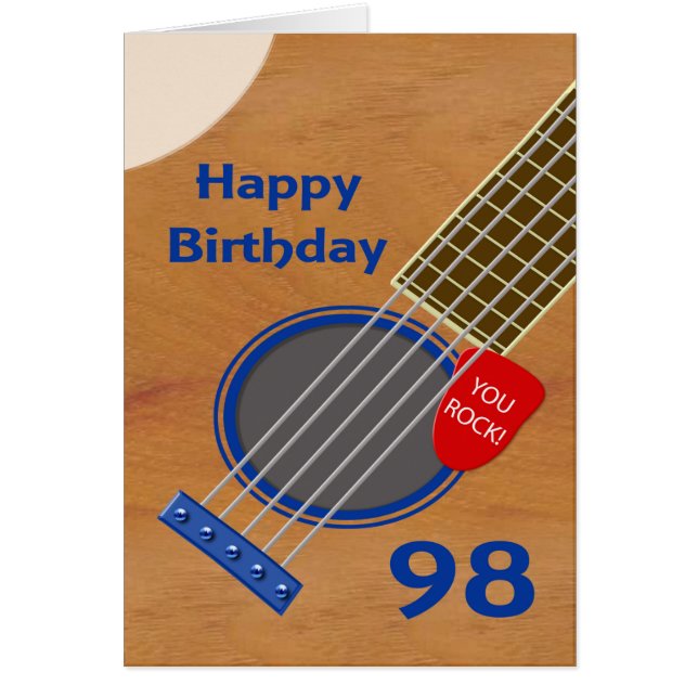 Jugador de guitarra con cumpleaños número 98 (Frente)