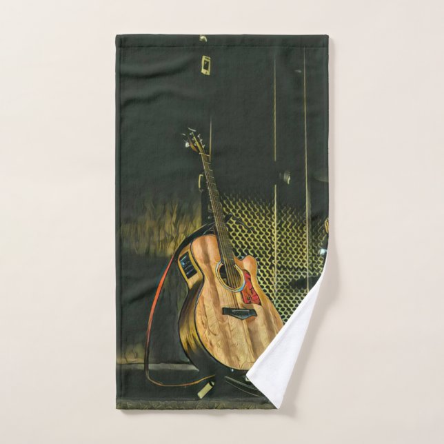 Jugador de guitarra de Bass (Toalla de mano)
