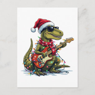 Jugador de guitarra de dinosaurio navidad