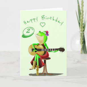 Jugador de guitarra de la tarjeta de cumpleaños de