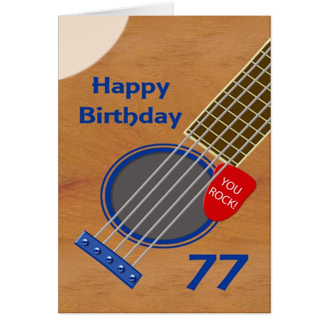Jugador de guitarra por 77 años Cumpleaños (Frente)