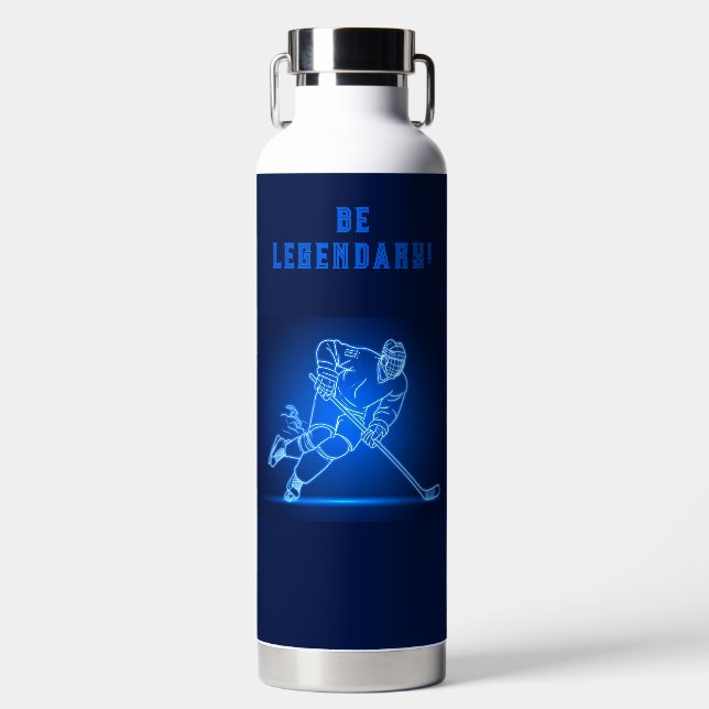 Jugador de hockey "Be Legendary" Botella de agua (Delantero)