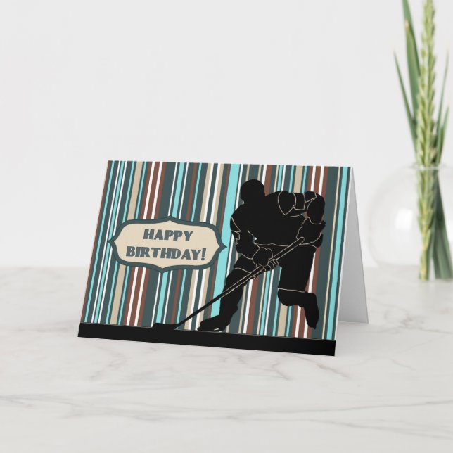 Jugador de Hockey de Silhouette con tarjeta de cum (Anverso)