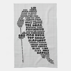 Jugador de hockey sobre hielo Typografía Toalla de