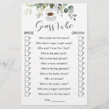 Jugador de la ducha de novia Juego de café Volante