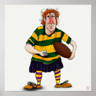 Jugador de rugby australiano - Impresión de pintur
