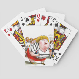Jugador de rugby de mujer - Jugando cartas