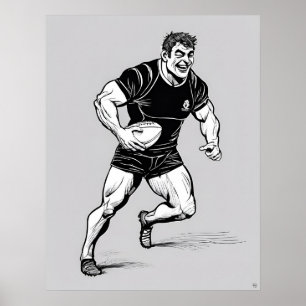 Jugador de rugby - Impresión artística