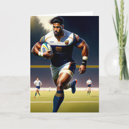 Jugador de rugby - Tarjeta de saludo de rugby