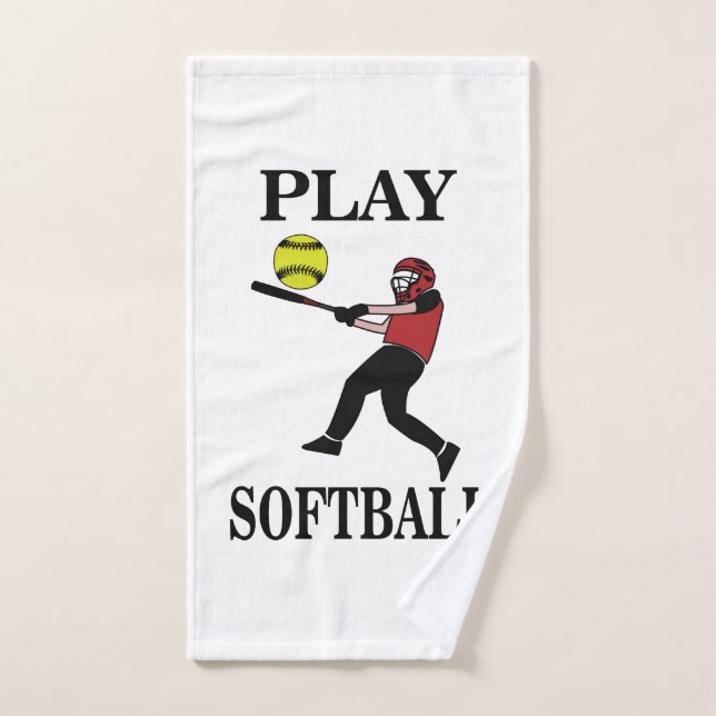 Jugador de Softbol Juega a Softball (Toalla de mano)