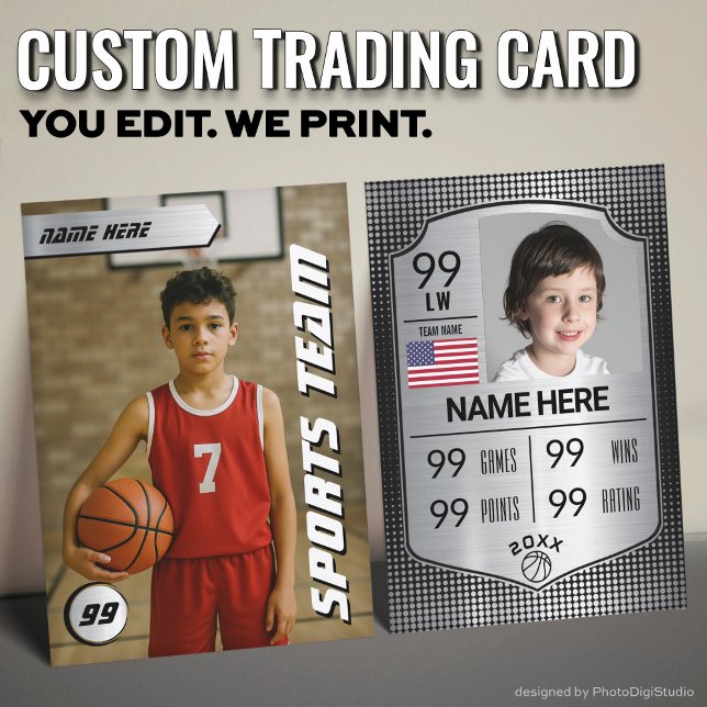 Jugador de tarjeta de intercambio de baloncesto co (Custom Basketball Trading Card, Silver Shield Card)