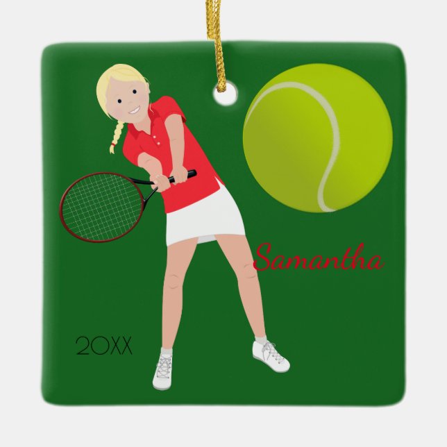 Jugador de tenis alarde Ornamento Keepsake (Anverso)