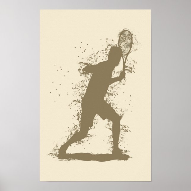 Jugador de Tenis - Arte Acuarela Abstracta (Frente)