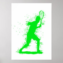 Jugador de Tenis - Arte Acuarela Abstracta