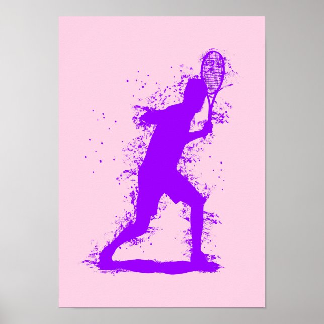 Jugador de Tenis - Arte Acuarela Abstracta (Frente)