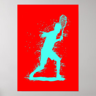 Jugador de Tenis - Arte Acuarela Abstracta