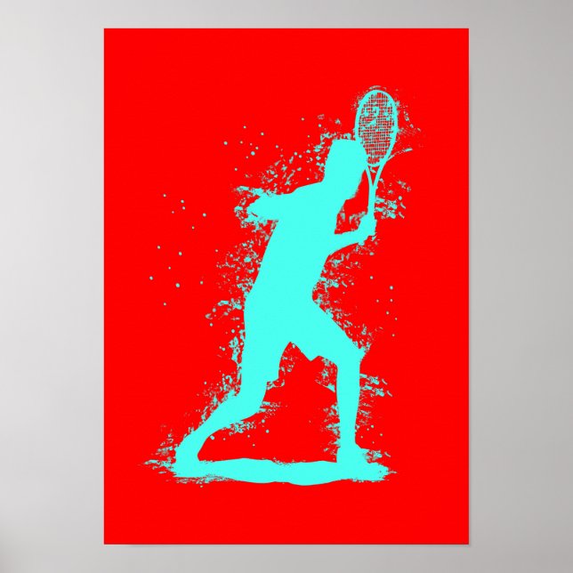 Jugador de Tenis - Arte Acuarela Abstracta (Frente)
