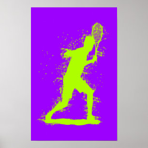 Jugador de Tenis - Arte Acuarela Abstracta