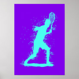 Jugador de Tenis - Arte Acuarela Abstracta