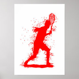 Jugador de Tenis - Arte Acuarela Abstracta