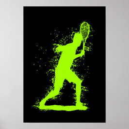 Jugador de Tenis - Arte Acuarela Abstracto