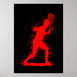 Jugador de Tenis - Arte Acuarela Abstracto
