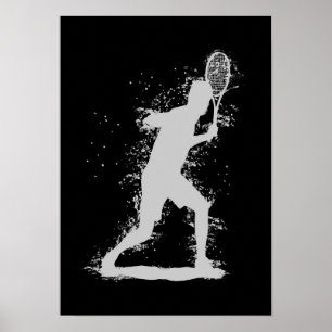 Jugador de Tenis - Arte Acuarela Abstracto