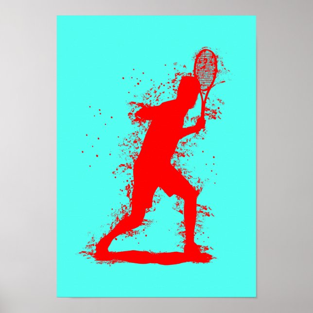 Jugador de Tenis - Arte Acuarela Abstracto (Frente)