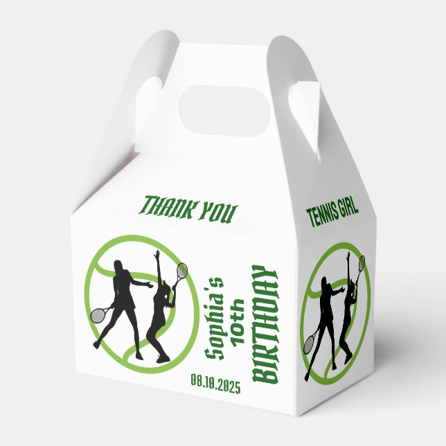 Jugador de tenis Chica, Chica de cumpleaños caja d (Front Side)