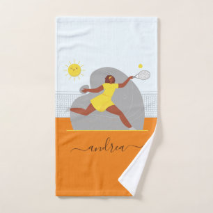 Jugador de tenis Chica pista de río Kawaii Sun nom