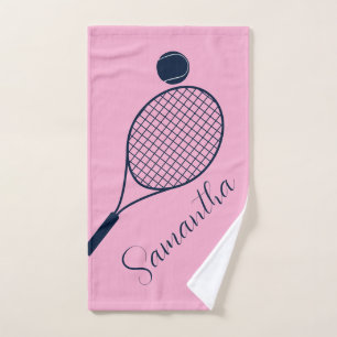 Jugador de Tenis con Letra Personalizada Rosa Eleg