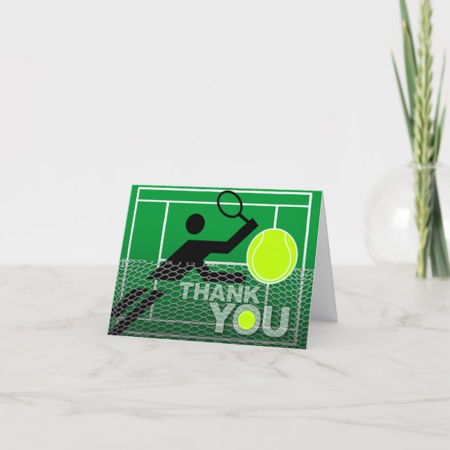 Jugador de tenis de cartas de agradecimiento (Anverso)