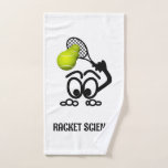 Jugador de tenis gracioso de Racket Science<br><div class="desc">Un divertido gráfico de un tenista del artista/diseñador Charmaine Paulson en una toalla de mano.</div>