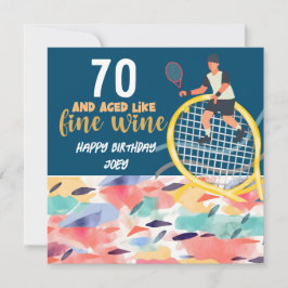 Jugador de tenis juega al tenis 70 cumpleaños
