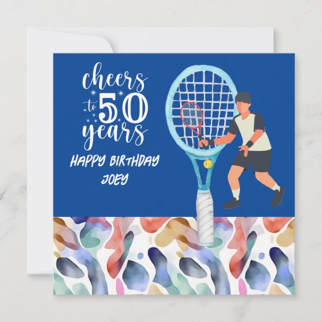 Jugador de tenis juega al tenis en los 50 años (Anverso)