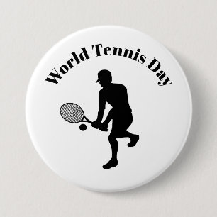 Jugador de tenis masculino botón de tenis de silue