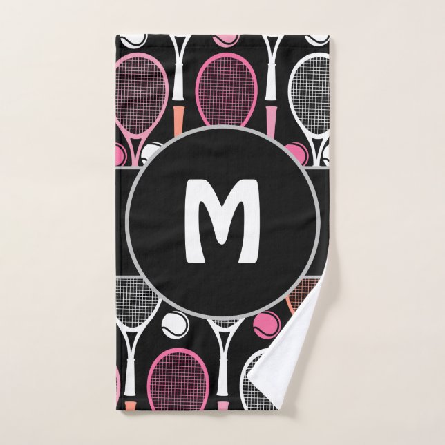 Jugador de tenis Nombre del equipo Monogramado per (Toalla de mano)