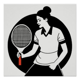 Jugador de tenis Poster brillante