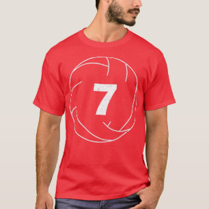 Jugador de Voleibol Jersey Número 7 Siete