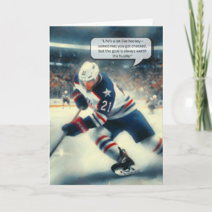 Jugador del Centro de Tarjetas de Saludo de Hockey