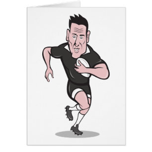 Jugador del rugbi que corre pasando el dibujo