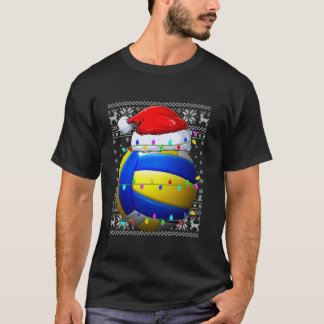 Jugador deportivo suéter feo Santa Hat Voleibol Ch