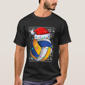 Jugador deportivo suéter feo Santa Hat Voleibol Ch