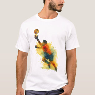 Jugador Dive Tee - Camisa de Arte de Fútbol acuáti