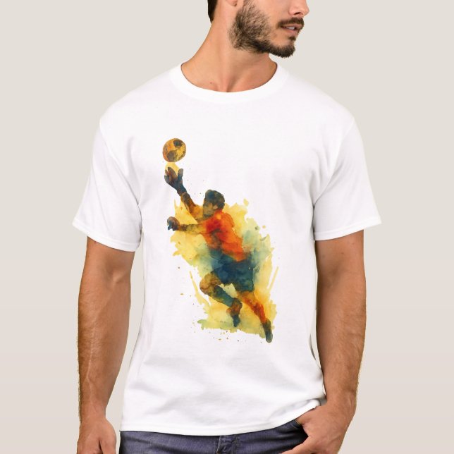 Jugador Dive Tee - Camisa de Arte de Fútbol acuáti (Anverso)